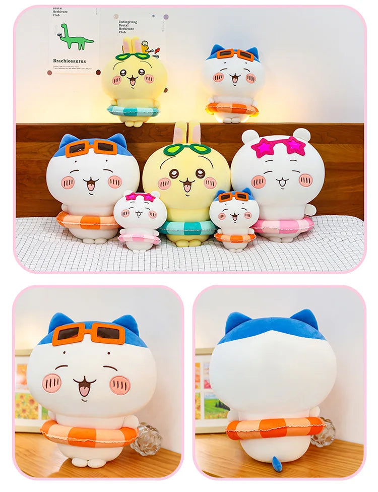 25/35/45cm Big Size Chiikawa Cartoon Anime Plush Stuffed Doll Hachiware Room Decoration Plushies Pillow Ornaments Holiday Gift