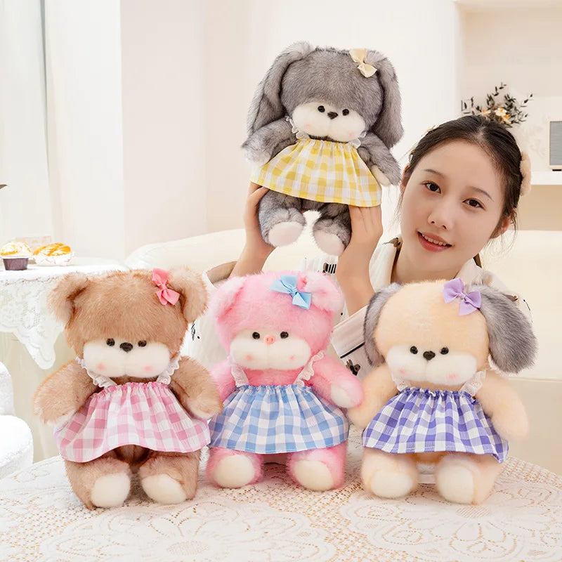 simulation animal doll stuffed cartoon rabbit bear plush toy anime cute soft pillow room decor kids birthday gift