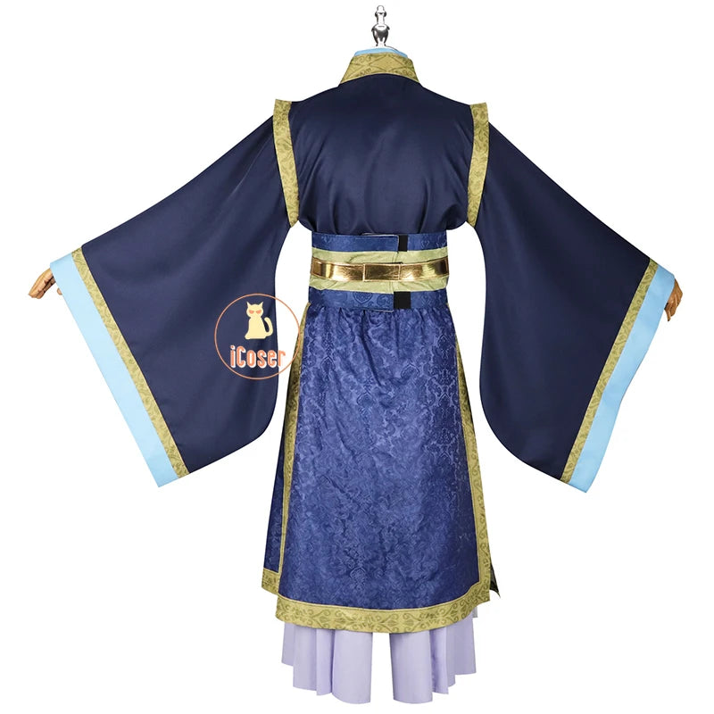 Anime The Apothecary Diaries Jinshi Cosplay Costume Wig Blue Robe Western Capital Banquet Uniform Mask Kusuriya No Hitorigoto