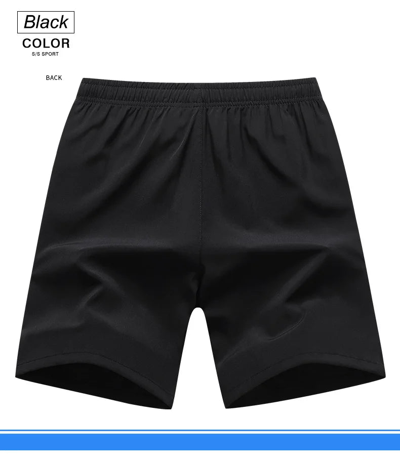 Chrlck Men’s Reflective Quick-Dry Running Shorts Breathable Ice Silk Fishing Pants Large Size M-8XL - Black