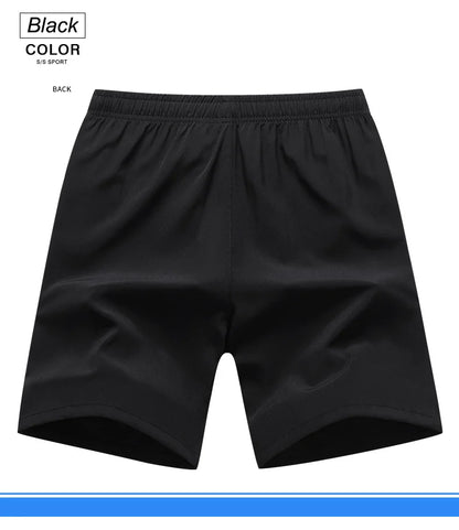 Chrlck Men’s Reflective Quick-Dry Running Shorts Breathable Ice Silk Fishing Pants Large Size M-8XL - Black