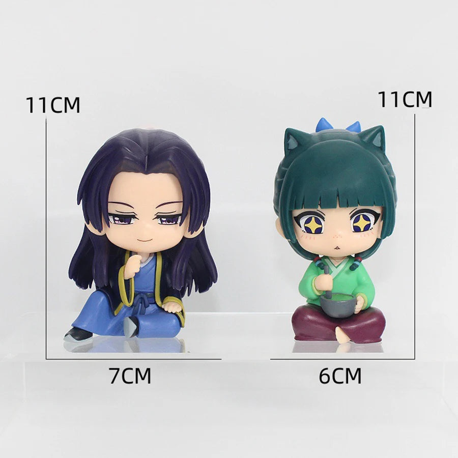 8.5cm Kusuriya no Hitorigoto Maomao Q Version Jinshi PVC Action Figure Collectible Model Doll Toy - 6.3cm 2PCS