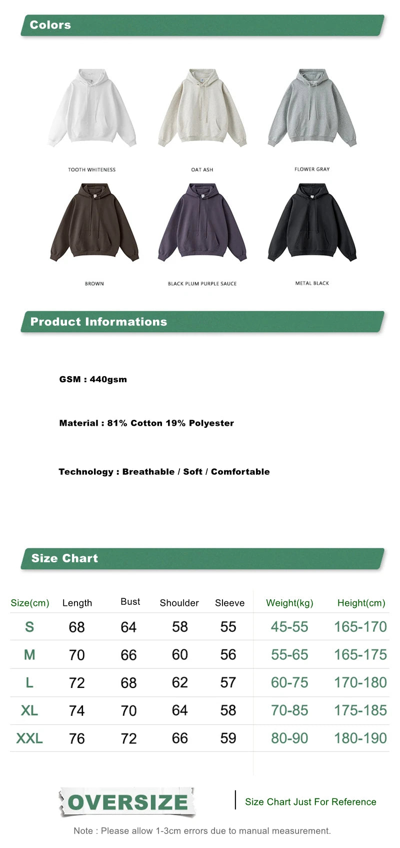 ZODF New Autumn Winter Solid Heavy Weight Hoodies For Men Unisex Basic Loose 440gsm Knitted Hooded Pullovers HY0886