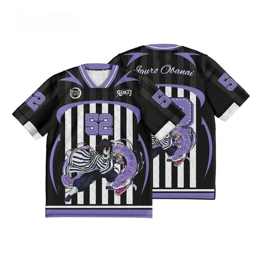 Demon Slayer Obanai Iguro Anime Series Number 52 Jersey Oversize Kpop Baseball Hockey Outfit T-shirt Daily Unisex Tops Tees