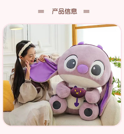 30CM-80CM Lilo & Stitch New Disney Plush Toy Cartoon Scrump Stuffed Doll Soft Anime Pillow Souvenir Kawaii Birthday Gift