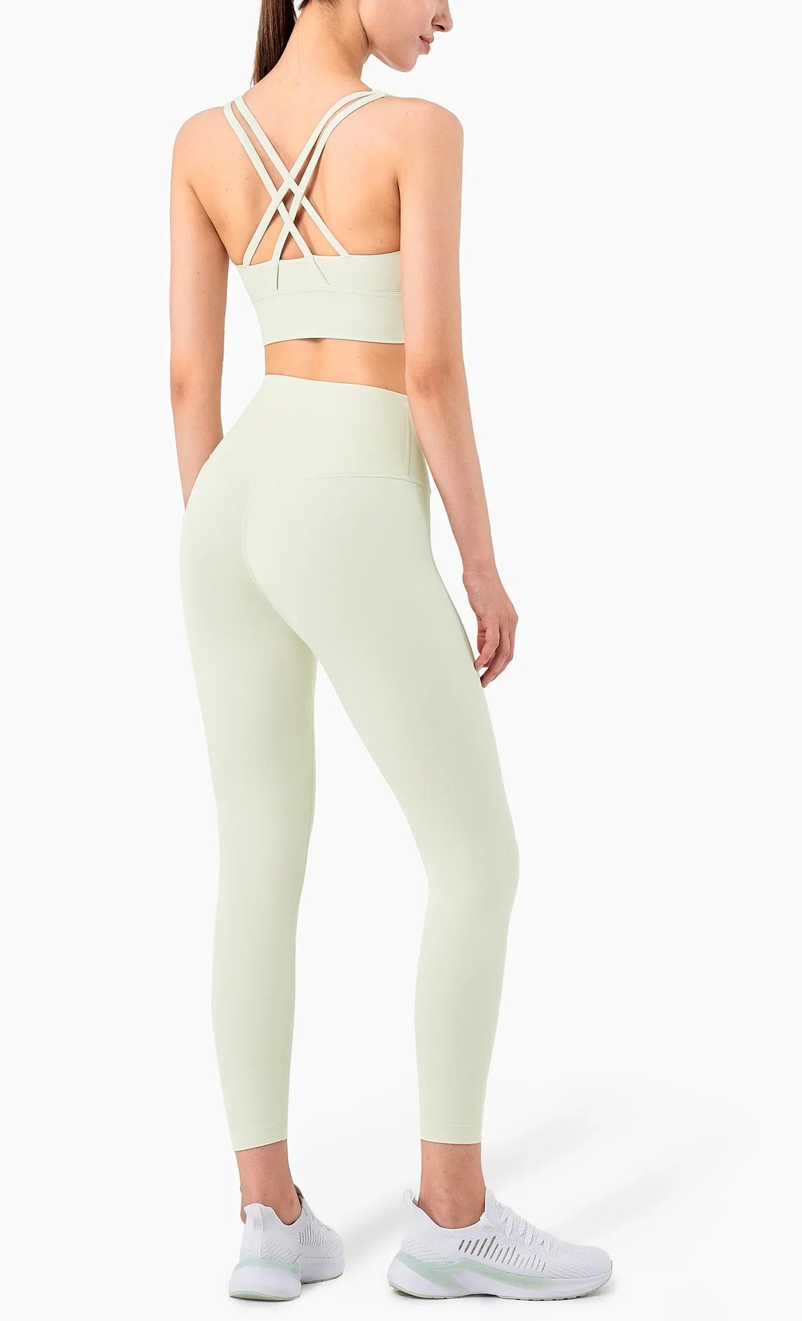 Women’s 2 Piece Yoga Set Sleeveless Cross Back Sports Bra and Leggings Athletic Tracksuit Pilates Fitness