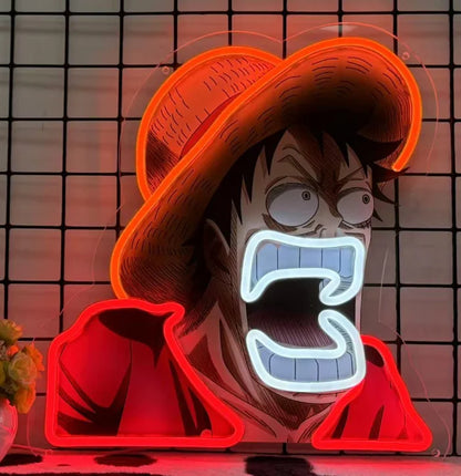 Custom Anime One Piece Acrylic Neon LED Light Luffy Artwork for Home Festival Decor Party Bar Hotel Salon Business Shop,Etc.