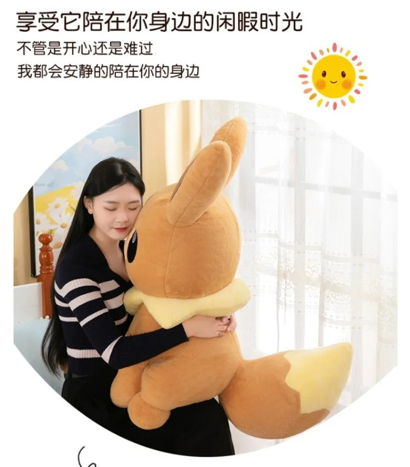 100CM Big Size Pokémon Eevee Plushies Cartoon Anime Peluche Kawaii Comfortable Soft Doll Pillow Cushion Children's Toys Gift