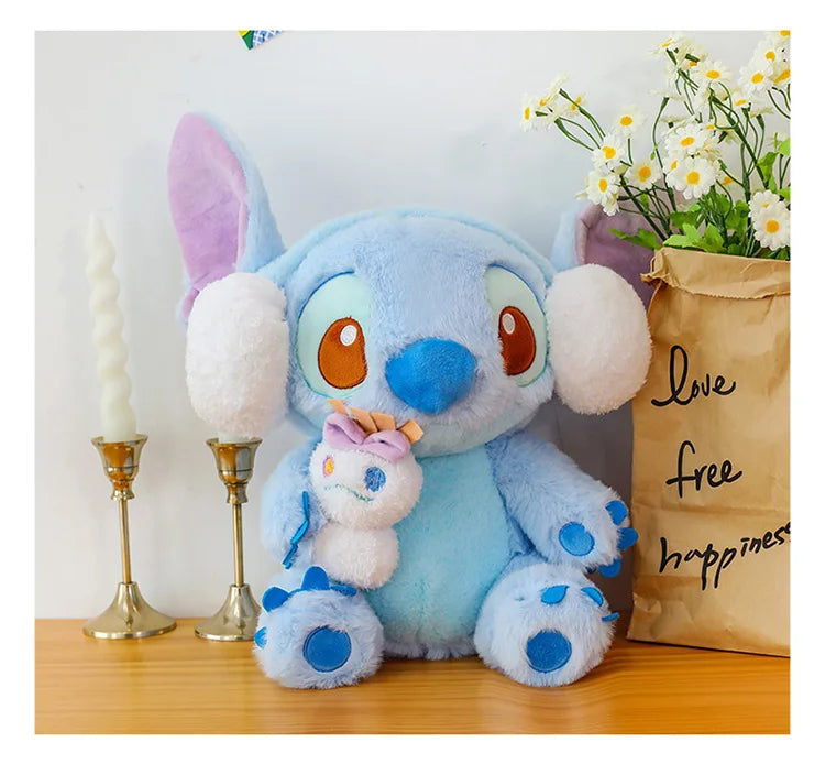 60/80/100cm Super Big Size Stitch Winter Disney Kawaii Anime Plush Stuffed Doll Cartoon Plushies Children's Pillow Holiday Gift