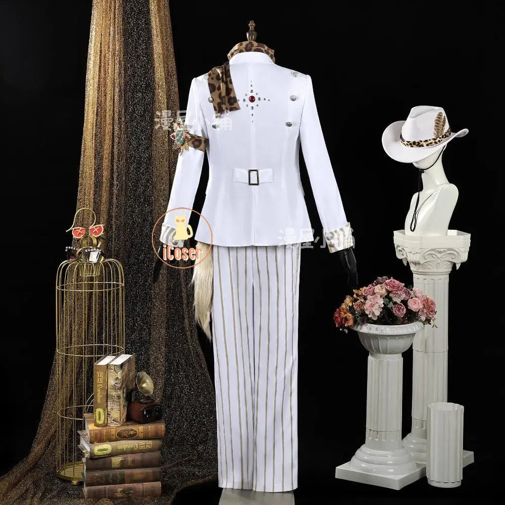 Identity V Prospector Cosplay Costume Wig Norton Campbell Uniform Hat Glasses Gambler in The Spotlight Halloween Women Men Props