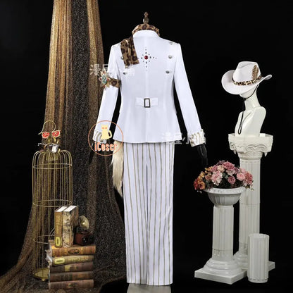 Identity V Prospector Cosplay Costume Wig Norton Campbell Uniform Hat Glasses Gambler in The Spotlight Halloween Women Men Props