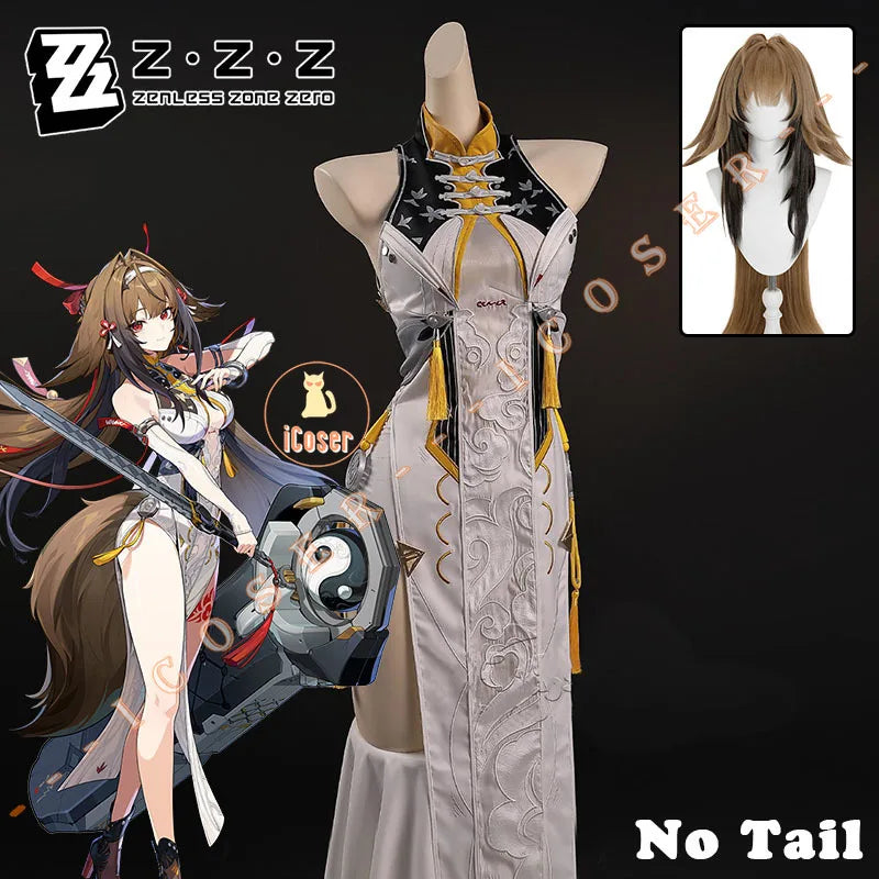 Zenless Zone Zero Ye Shunguang Cosplay Costume Wig Dress Headwear Yunkui Summit Halloween Party for Women Girls Role Play Outfit