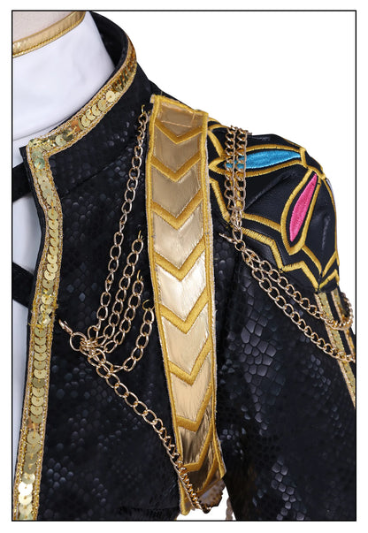 KPop Demon Hunters Rumi Cosplay Costume Black Gold Stage Costume Uniform Huntrix Golden Outfit Halloween Party for Women Girls