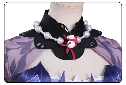 Honkai Star Rail Hysilens Cosplay Costume Wig Dress Headwear Earrings Rings Halloween Party for Women Girls Carnival Role Play
