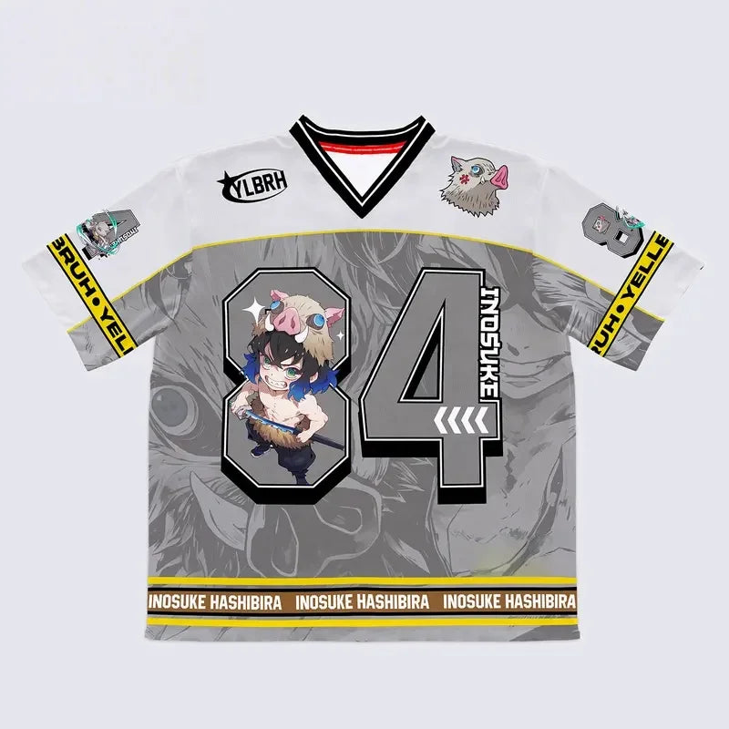 2526 New Bandai Anime One Piece Luffy Summer Jersey T-shirt Oversized 3D Adult and Children's Multifunctional Top Christmas