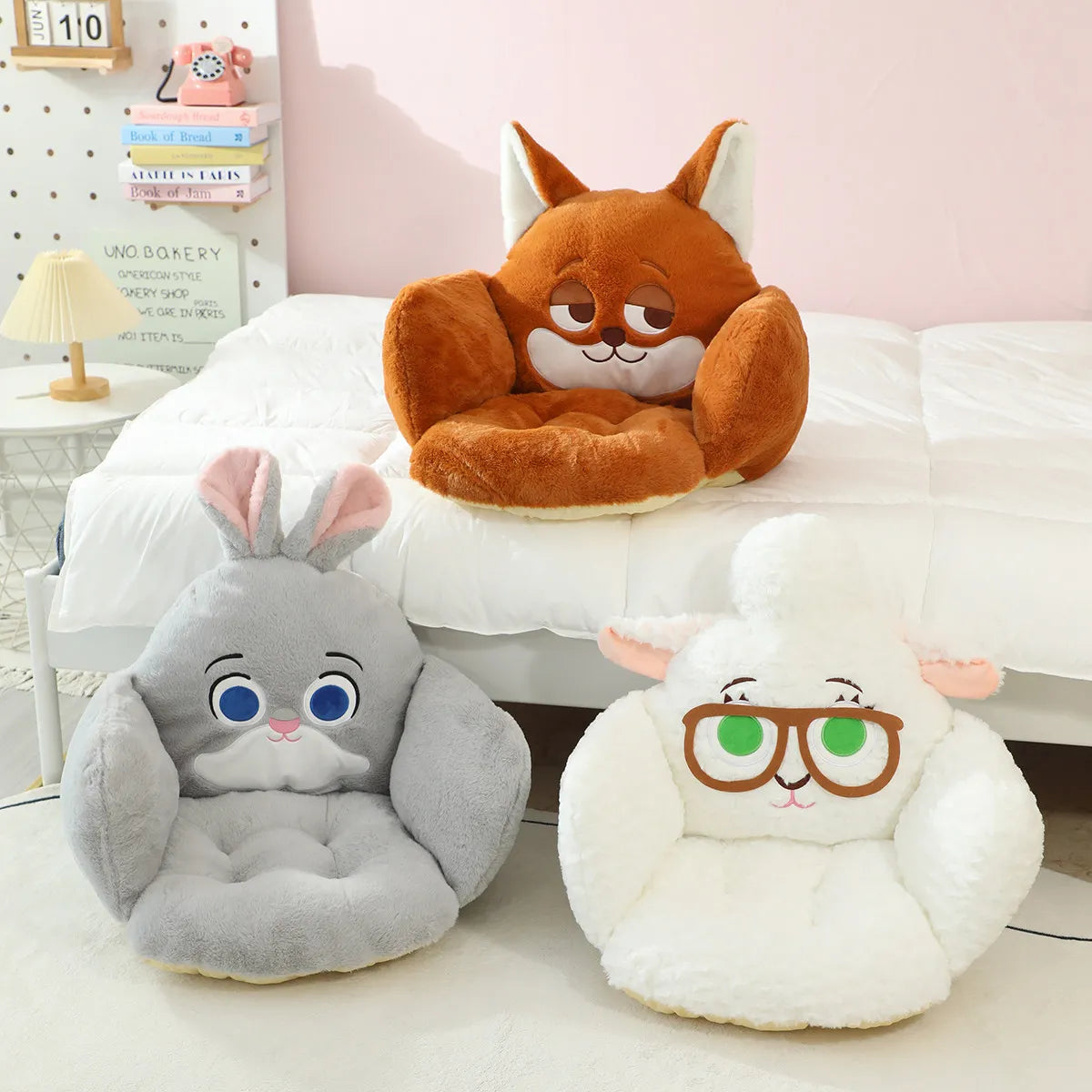   Disney Zootopia Judy Hopps Plush Seat Cushion Cute Cartoon Anime Nick Wilde Bellwether Comfortable Non-slip Cushion Gifts