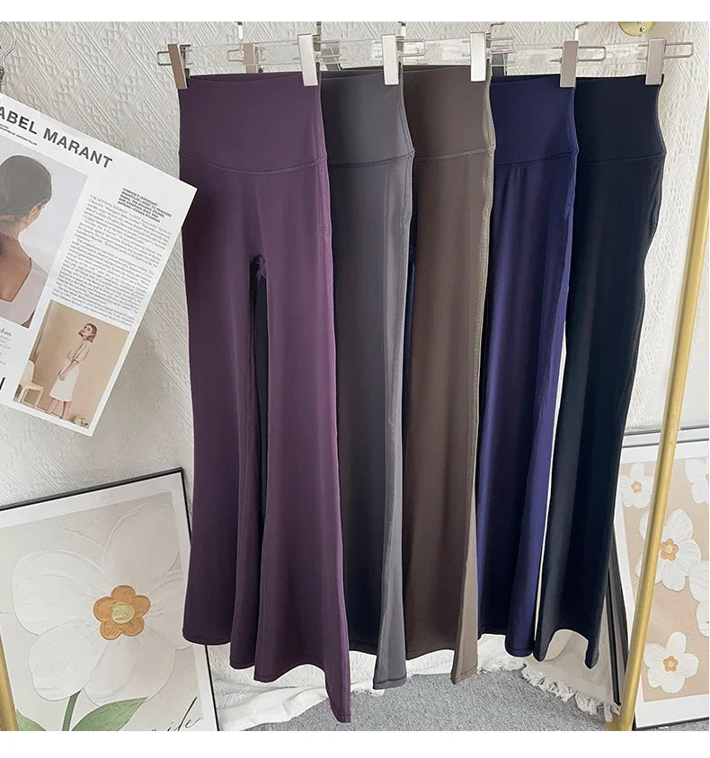 The Codex Women’s High-Waisted Flared Yoga Pants Comfortable Pilates Running Leggings Stylish Gym Trousers
