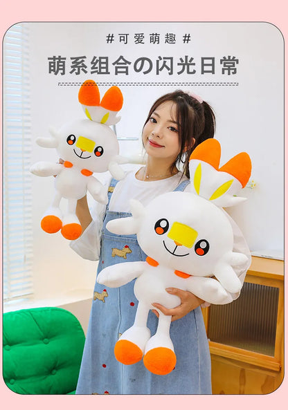 50/70/90cm Big Size Pokemon Scorbunny Anime Plush Stuffed Doll Room Decoration Kawaii Plushies Pillow Ornaments Holiday Gifts