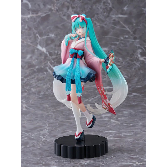 19CM Hatsune Miku Figure Anime Virtual Anchor Proportional Humanoid Cute Tokyo Kimono Hobbies Toy Gift Collection Ornaments