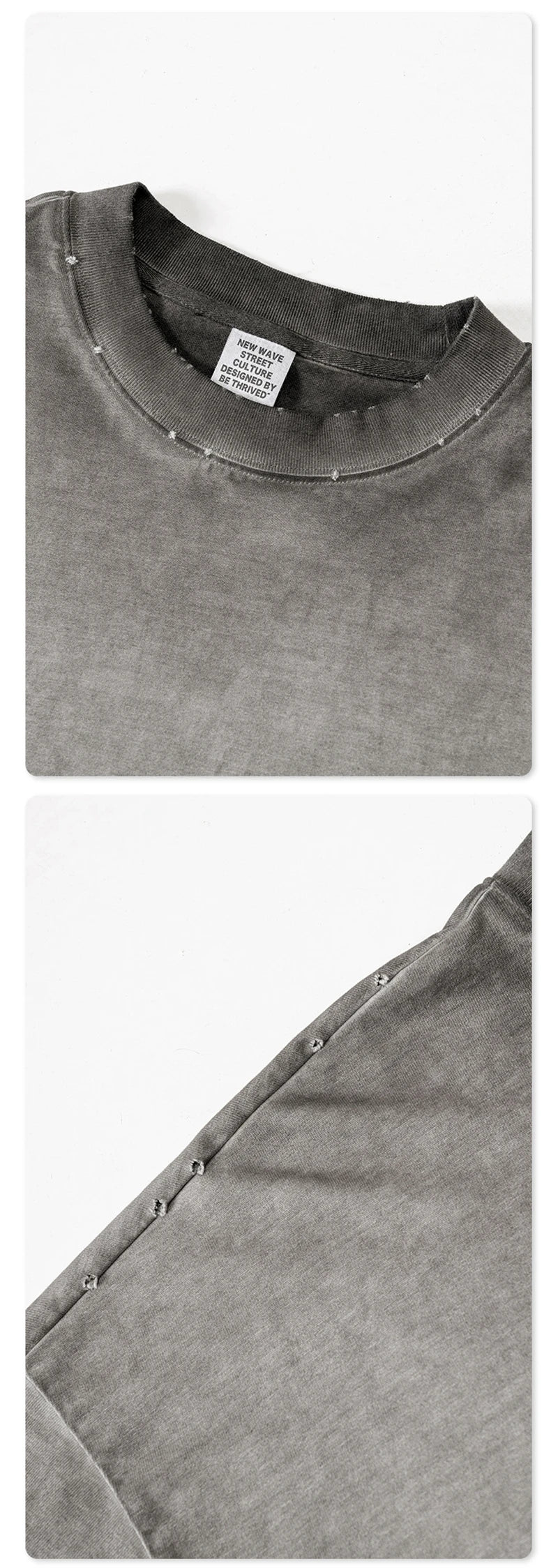 ZODF Fashion 2024 250gsm Washed Distressed T-Shirts For Men Unisex Women Retro Cotton Relax Fit T Shirt Brand Tees HY0838