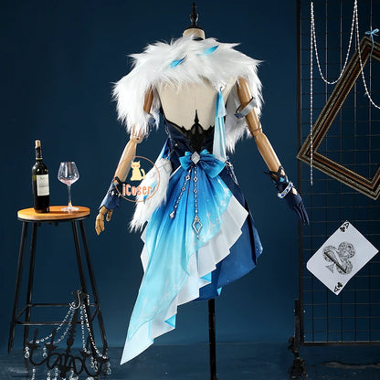 Genshin Impact Yelan Tranquil Banquet Cosplay Costume Wig Dress New Skin Uniform Outfit Halloween Party for Women Girls Props