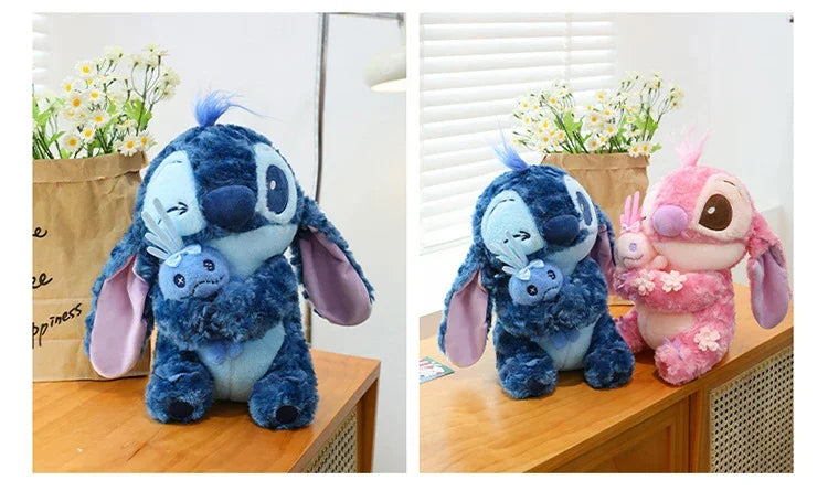30/85cm Lilo and Stitch Disney Plush Toys Pink Kawaii Scrump Anime Cartoon Plushie Sakura Stich Dolls Soft Stuffed Gift for Kids