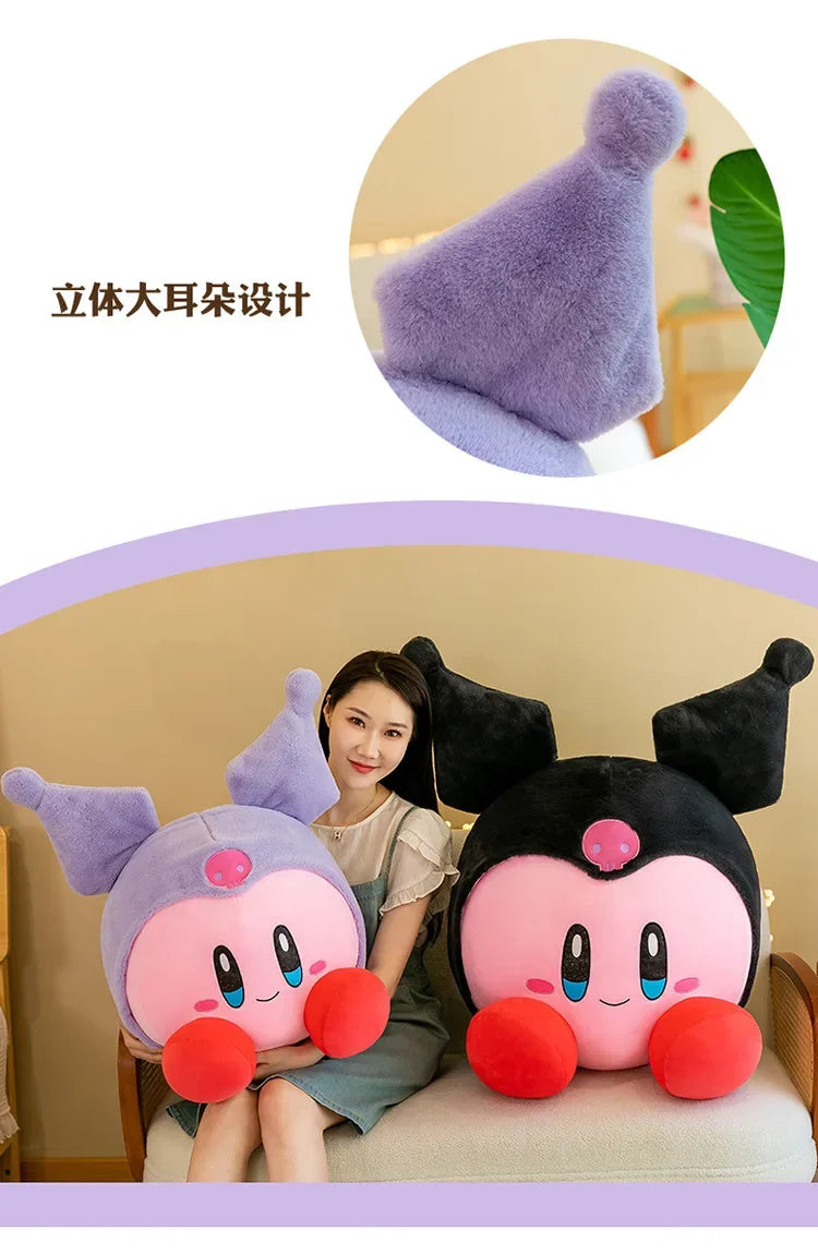 60cm Big Size Kirby Cosplay Sanrio Kuromianime Plush Stuffed Doll Room Plushies Pillow Cute Ornaments Children's Holiday Gifts