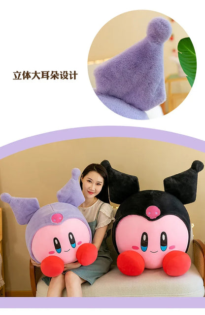 60cm Big Size Kirby Cosplay Sanrio Kuromianime Plush Stuffed Doll Room Plushies Pillow Cute Ornaments Children's Holiday Gifts