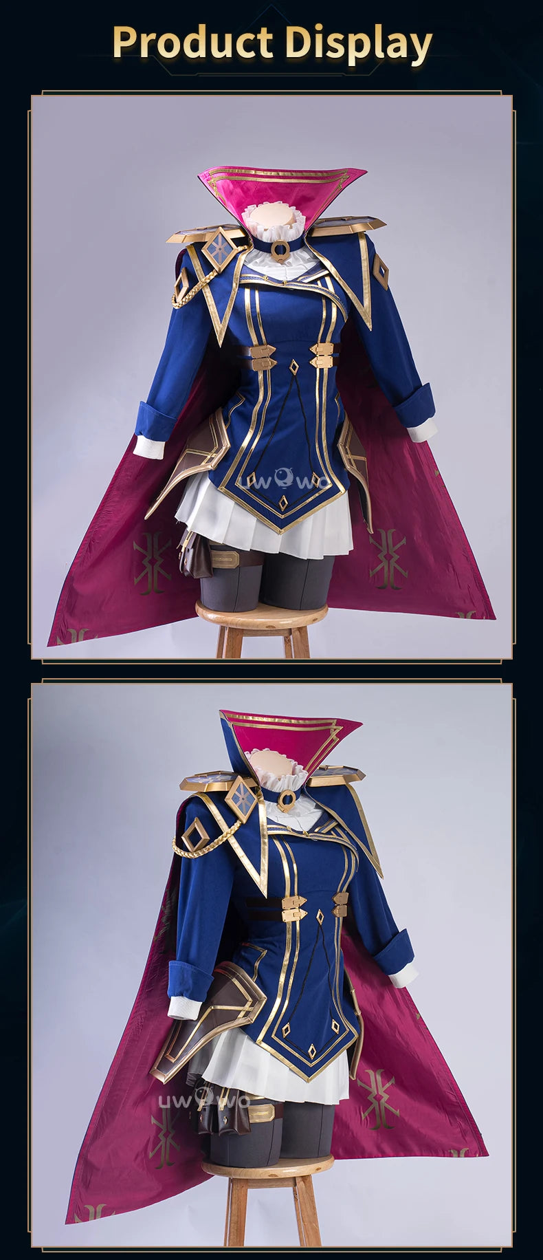 LAST BATCH UWOWO Caitlyn Cosplay Game LOL Caitlyn Arcane Commander Cosplay Costume With Cloak Hat Prop Halloween Costume