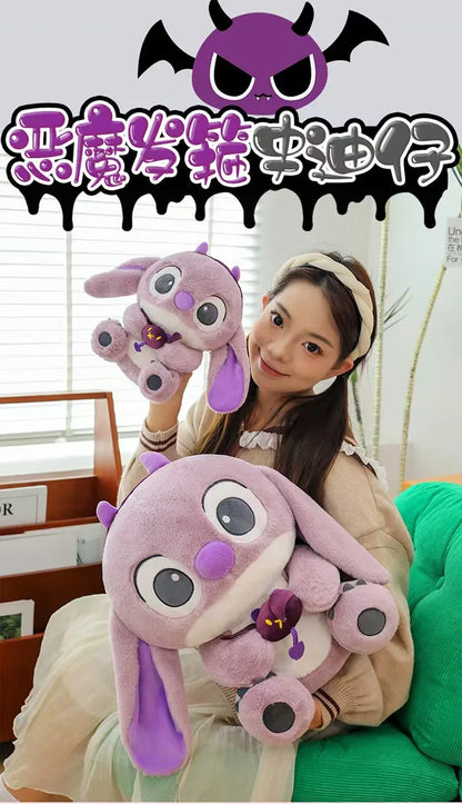 30CM-80CM Lilo & Stitch New Disney Plush Toy Cartoon Scrump Stuffed Doll Soft Anime Pillow Souvenir Kawaii Birthday Gift