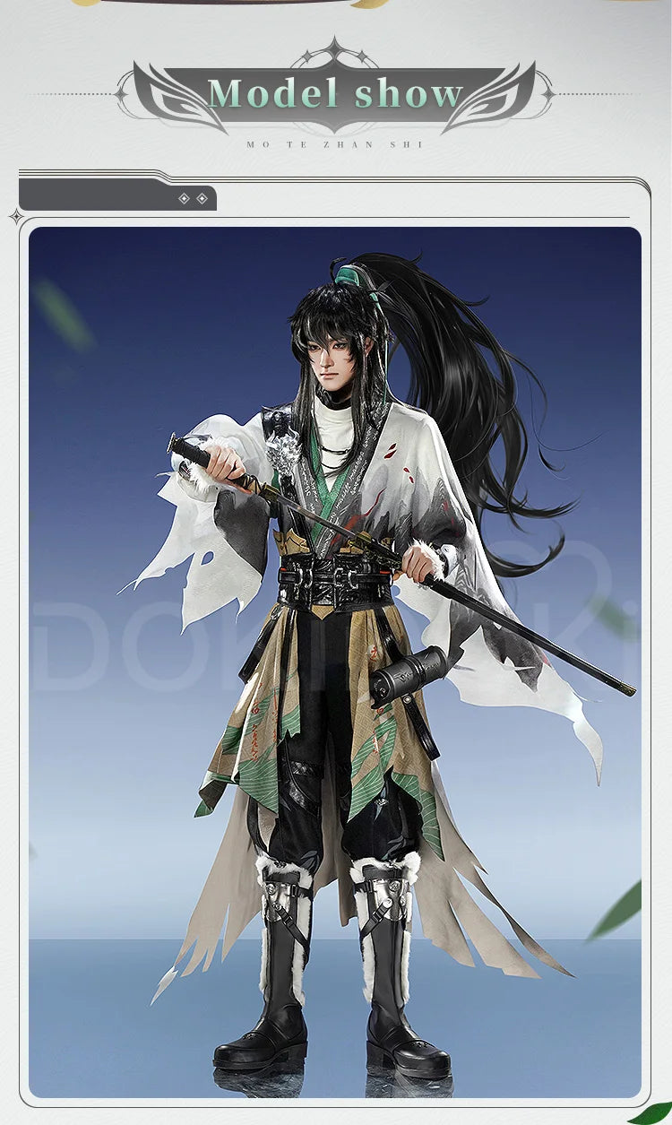 Qiuyuan Cosplay Costume Game Wuthering Waves DokiDoki-SR Men White Suits Wuthering Waves Qiuyuan Wig Cosplay Accessories