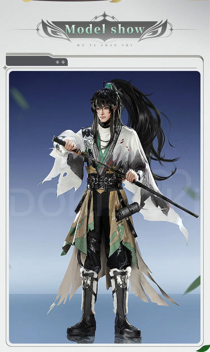 Qiuyuan Cosplay Costume Game Wuthering Waves DokiDoki-SR Men White Suits Wuthering Waves Qiuyuan Wig Cosplay Accessories