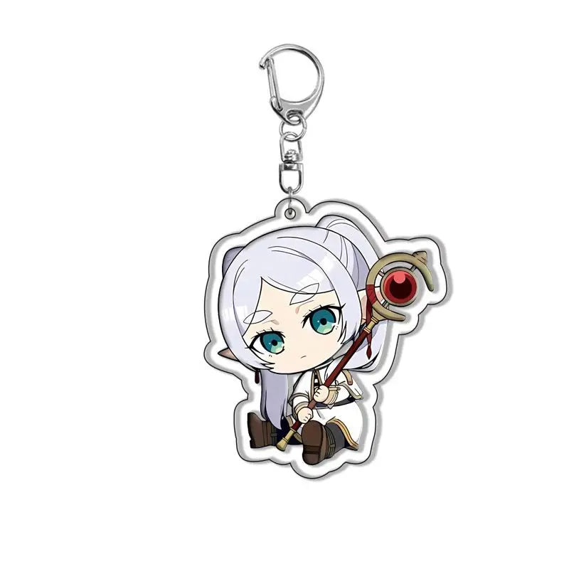 Frieren Keychain Anime Frieren Beyond Journey's End Himmel Stark Fern Cosplay Key Chain Backpack Pendant Girls Kid Birthday Gift