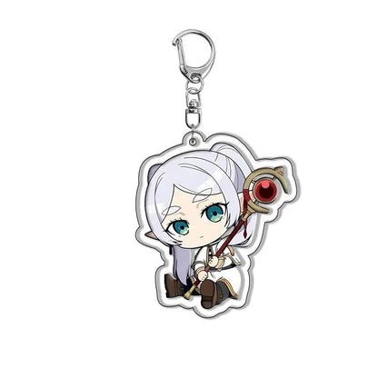 Frieren Keychain Anime Frieren Beyond Journey's End Himmel Stark Fern Cosplay Key Chain Backpack Pendant Girls Kid Birthday Gift