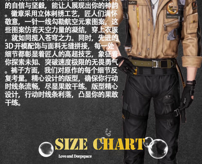 iCoser Love and Deepspace Caleb Cosplay Costume Wig Brown Flying Jacket Supersonic Uniforms Carnival Halloween Party Women Men