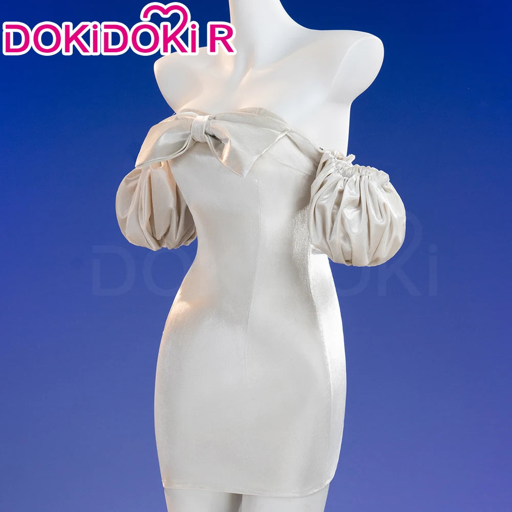 IN STOCK SUA Cosplay Costume Anime Alien Stage Cosplay DokiDoki-R Women Sexy White Dress Costume SUA Cosplay