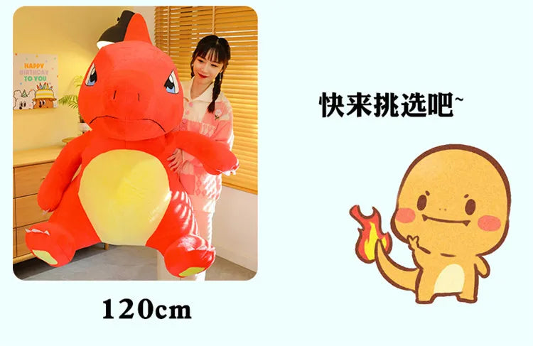 100/120CM Big Size Charmander Plushies Pokemon Peluche Cartoon Anime Kawaii Ornament Plush Comfortable Soft Doll Children Gift