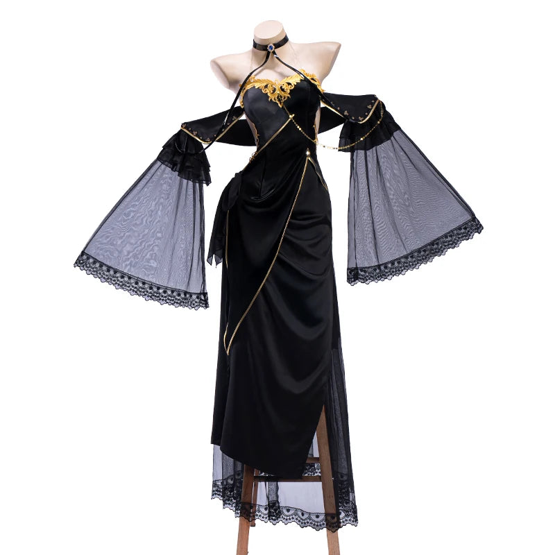 IN STOCK UWOWO CC Cosplay Game Codee Geasss: C.C. CC Black Gown Cosplay Costume Party Dress Halloween Costume