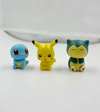 1Set/6pcs Gashapon Toys Pikachu Espeon Charmander Eevee Snorlax Jolteon Flareon Cute Figure Clip Action Figure Toys 3cm