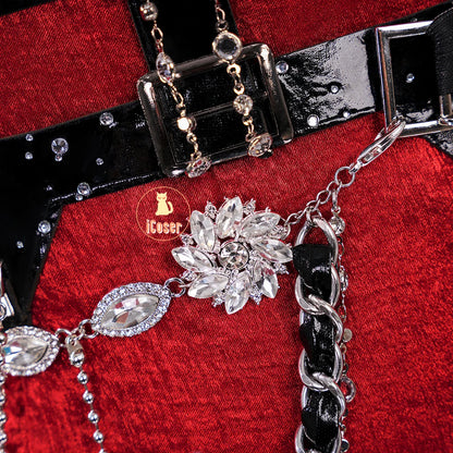 Love and Deepspace MC Cosplay Costume Midnight Waltz Red Dress Heroines New Skin Outfit Sylus Halloween Party for Women Girls