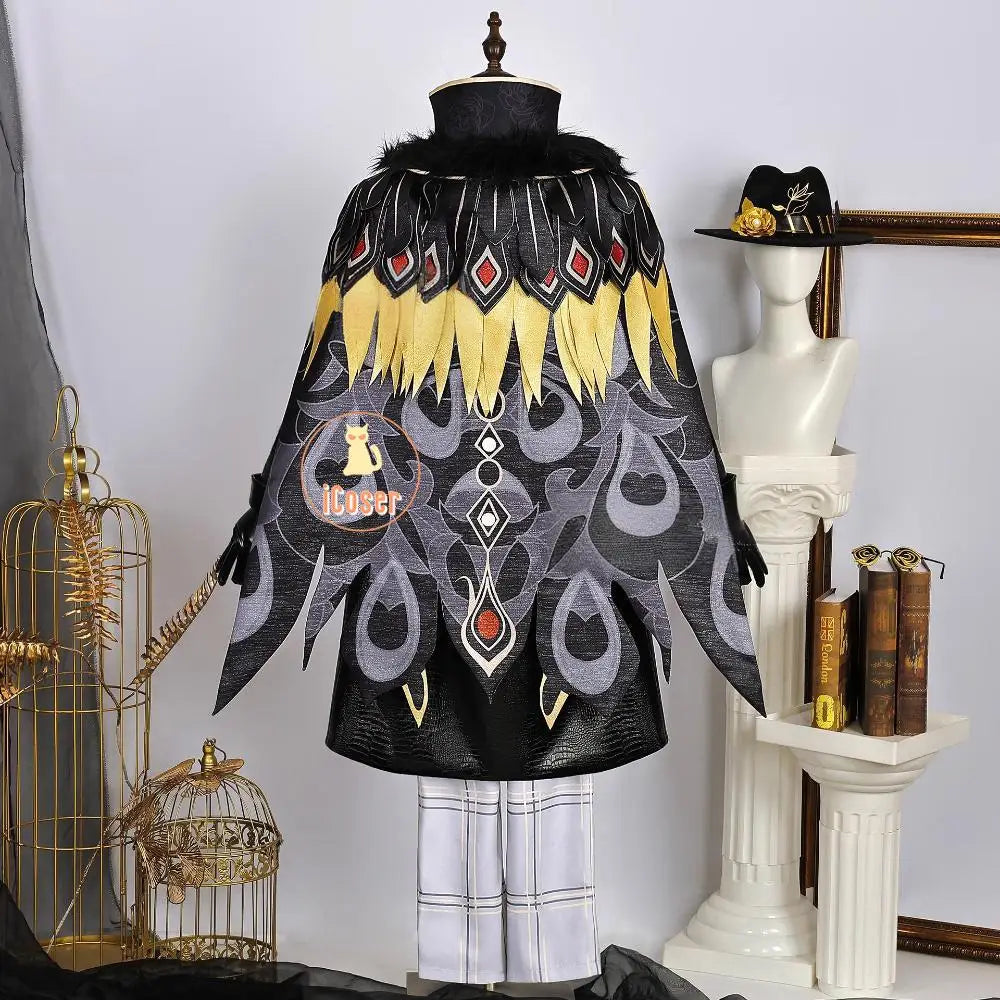 Identity V Prospector Cosplay Costume Norton Campbell Uniform Hat Glasses Bird of Prey Rings Halloween Party for Women Men Props