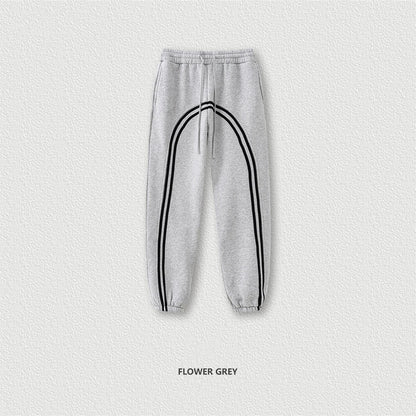 ZODF New Autumn Winter Men Fleece Sweatpants Women Unisex 332gsm Washed Ribbon Warm Joggers Pants Brand Clothes HY0877