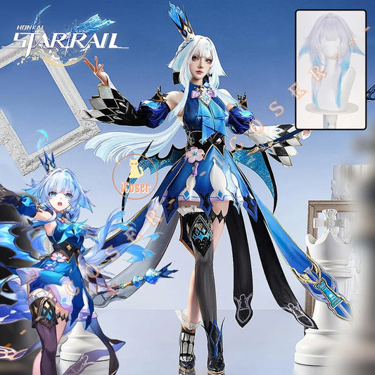 Honkai Star Rail Cerydra Cosplay Costume Wig Dress Uniform Headwear Game Outfit Halloween Party for Women Girls Role Play Props