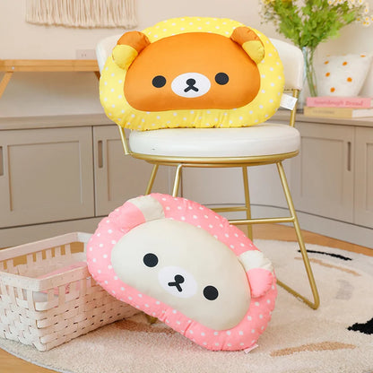 Kawaii Rilakkuma Throw Pillow Soft Back Cushion Sofa Bed Home Decor Cuddly Plushies Cartoon Sleeping Pillow Bedside Cushion