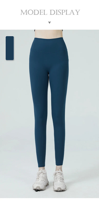 Naked Feel Yoga Leggings with Buttock Lifting and Hidden Waist Pockets – Women’s Gym Fitness Sportswear Tight