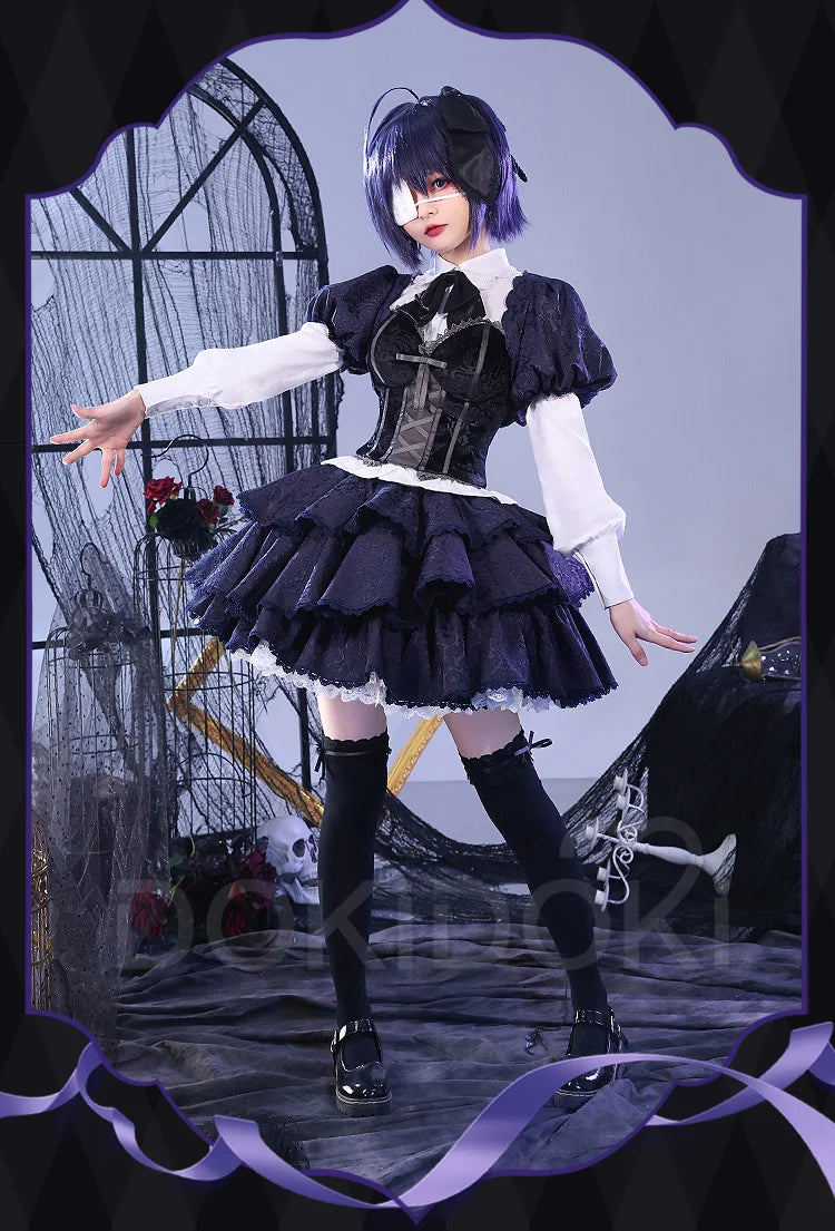 IN STOCK Takanashi Rikka Cosplay Costume Anime Love, Chunibyo & Other Delusions DokiDoki-SR Rikka Lolita Dress Gothic Costume