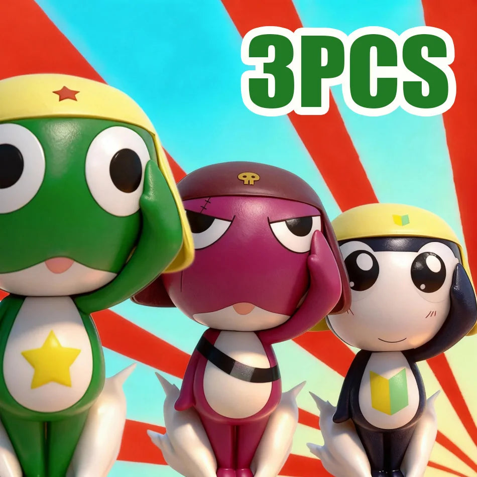 New Style "KERORO" Anime Peripheral: Sergeant, Private Second Class & Corporal Robot Alien Figurine, Gift & Collection Item