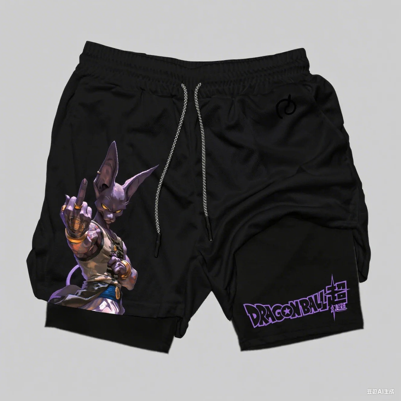 Dragon Ball Goku Anime Gym Shorts Men Double-layer 2-in-1 Sports Pants New Summer Japanese Cartoon Print Beach Pants Streetwear