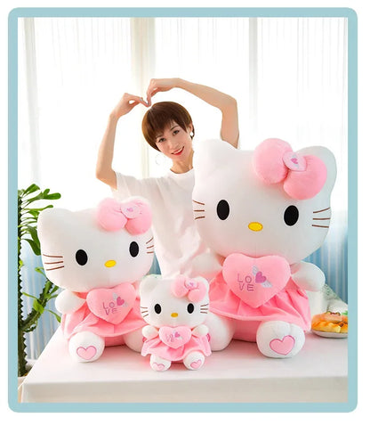 25-55cm Aoger Cute Hello Kitty Plush Stuffed Toys Cartoon Plushie Doll Soft Stuffed Pillow Toys For Children Birthday Xmas Gifts