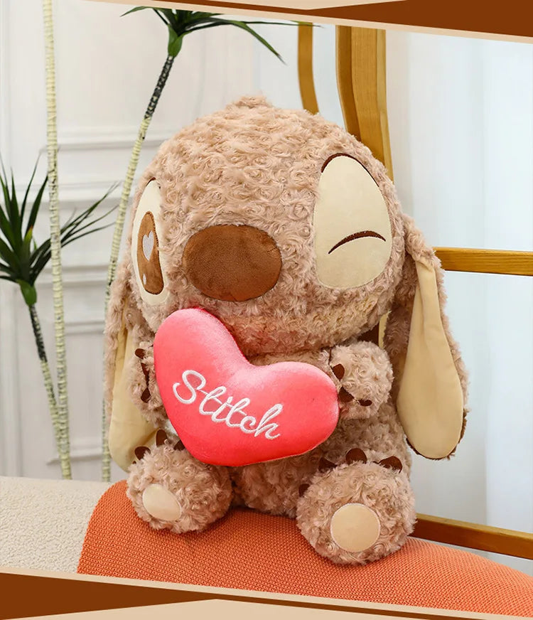 45/60/70cm Big Size Curly Stitch Disney Anime Plush Stuffed Doll Kawaii Coffee Plushies Pillow Ornaments Children's Holiday Gift